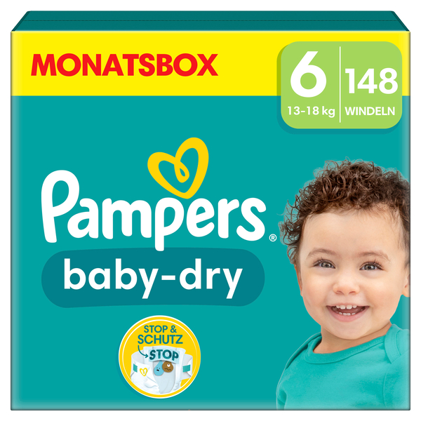 Babywindeln, Größe 6, Pampers, Monatsbox, unisex Windeln