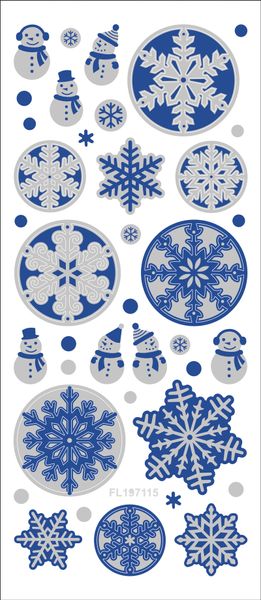 FOLIA Glitter-Sticker X-Mas, 253 Stück