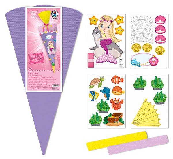 Schultüten-Bastelset Easy Line Meerjungfrau, 68 cm, 1 Set