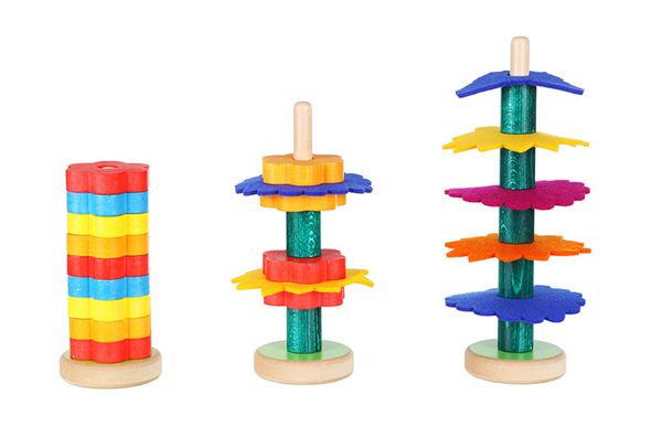 wooden toy, stacking rings, colorful rings, peg tower, children toy
