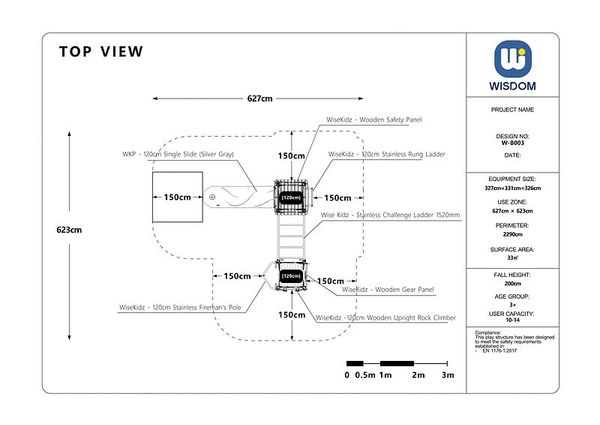 2 Türme mit Rutsche, Kletterwand und Hangelsegment