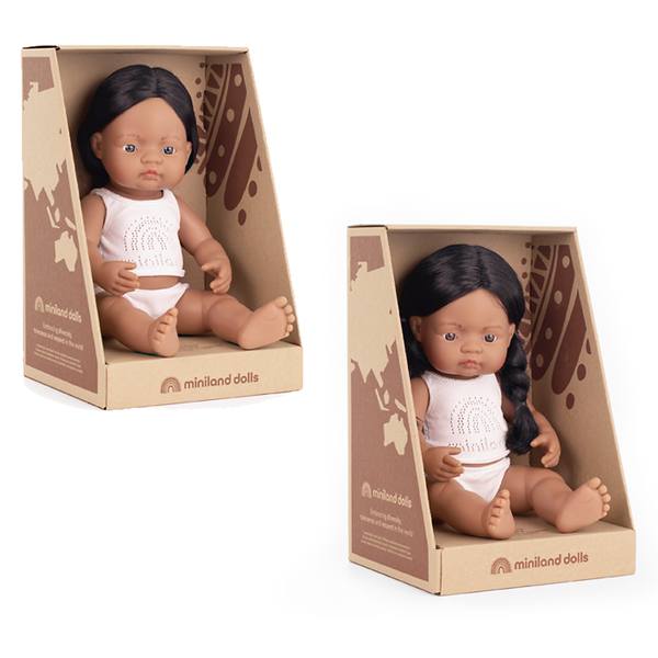 KIGA Puppen-Set Amerikanischer Ureinwohner - 38 cm, 2-tlg. KIGA Puppen-Set Amerikanischer Ureinwohner - 38 cm, 2-tlg.