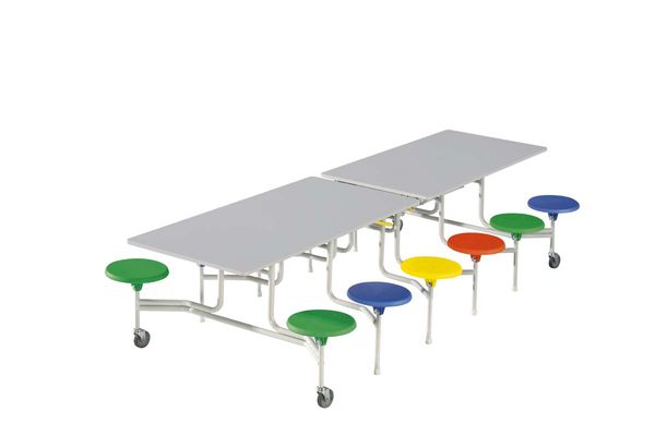 Spaceflex® 2.0 Klapptisch rechteckig, Melaminplatte, 12 Sitze, Höhe 69 cm (7-10 Jahre)