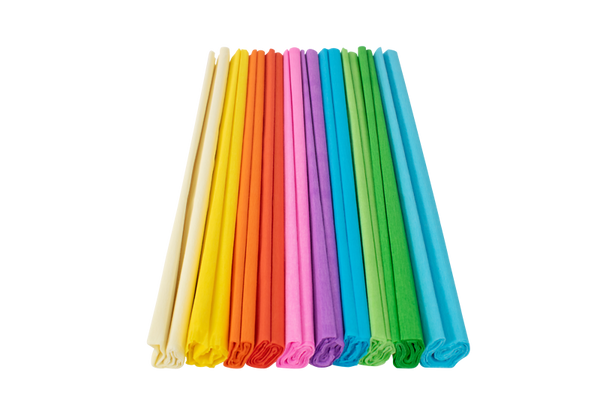 ELVIRAS Krepppapier Pastellmix, 10 Rollen bunt sortiert