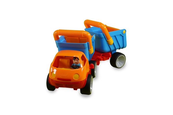 GOWI Kipper mit Anhänger groß, 45,5 x 16 x 22,5 cm, ab 1 Jahr GOWI Kipper mit Anhänger groß, 45,5 x 16 x 22,5 cm, ab 1 Jahr