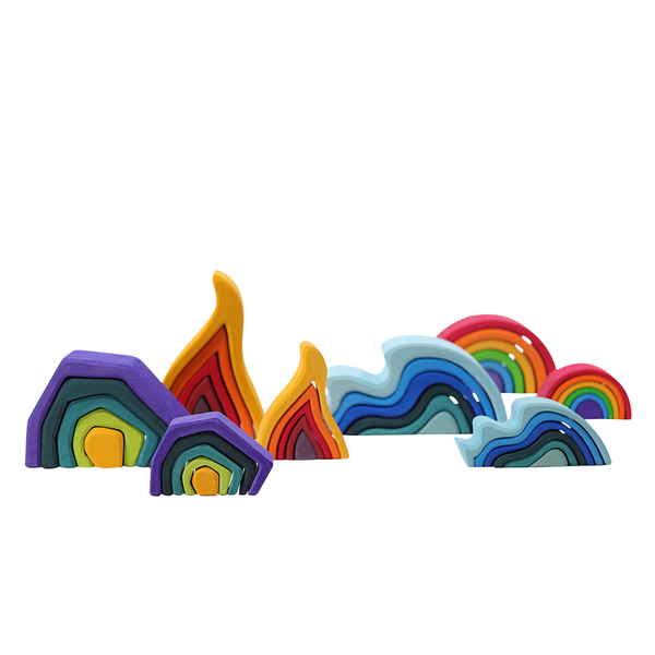 regenbogen, stapelspielzeug, holz, bunt, bögen