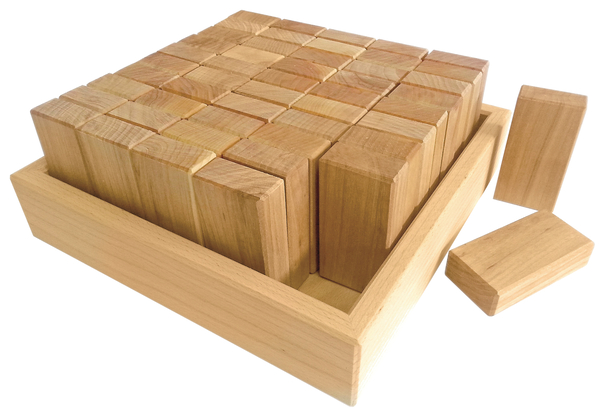 BAUSPIEL Bauquader aus Eschenholz, 50 Stück BAUSPIEL Bauquader aus Eschenholz, 50 Stück