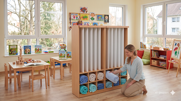 Kinderzimmer, Aufbewahrung, Wandregal, Handtücher, Schreibtischstuhl
