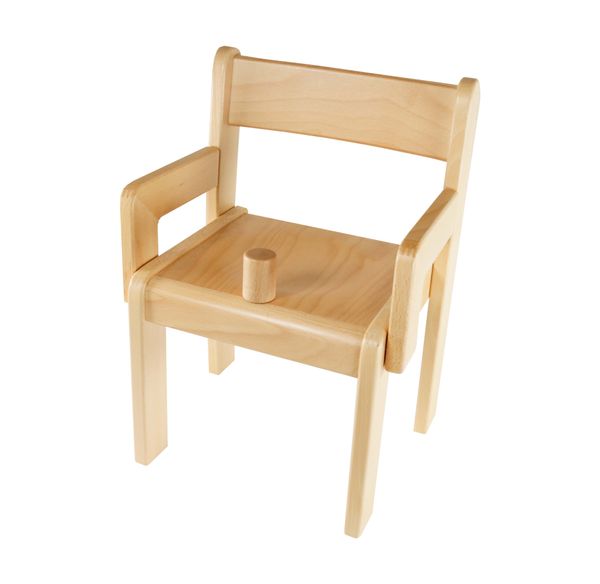 Krippenstuhl mit Armlehnen, mit oder ohne Knoppel