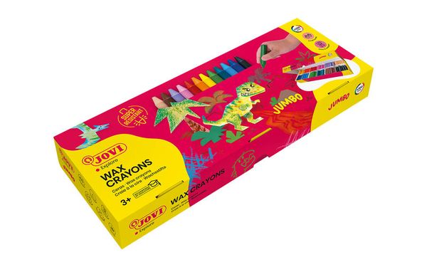 JOVI Wachsstifte Economy Pack, inkl. Spitzer, in 12 Farben sortiert, 300 Stück