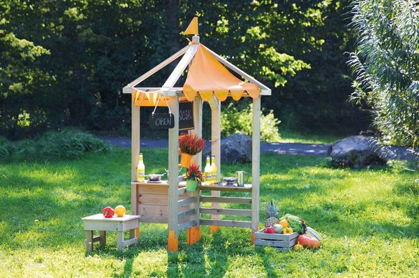 TopPlay Outdoor Kiosk 4 in 1 / Marktstand aus Holz, (LxBxH): 113 x 113 x 195 cm