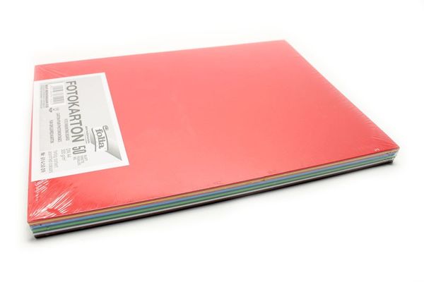 FOLIA Fotokarton 300 g/m², DIN A4, 50 Bogen, 10-farbig sortiert