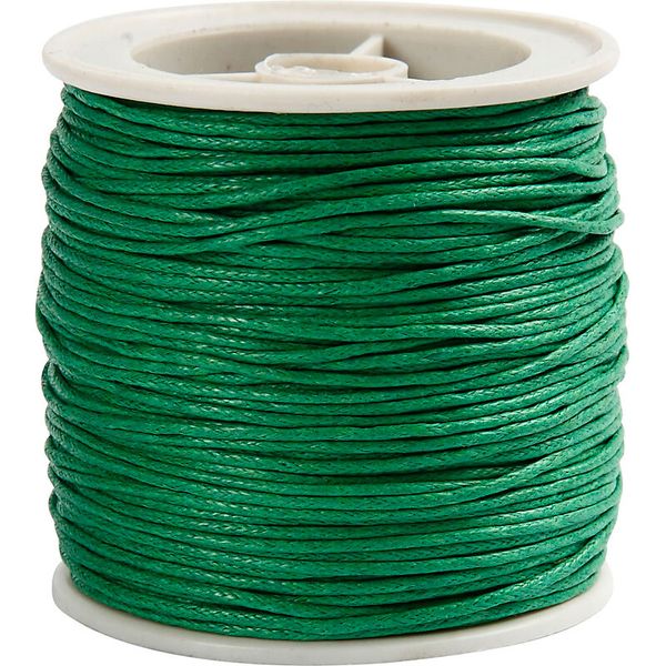 Baumwollschnur  40 m / 1 Rolle, Dicke 1 mm, gewachst, Farbe wählbar
