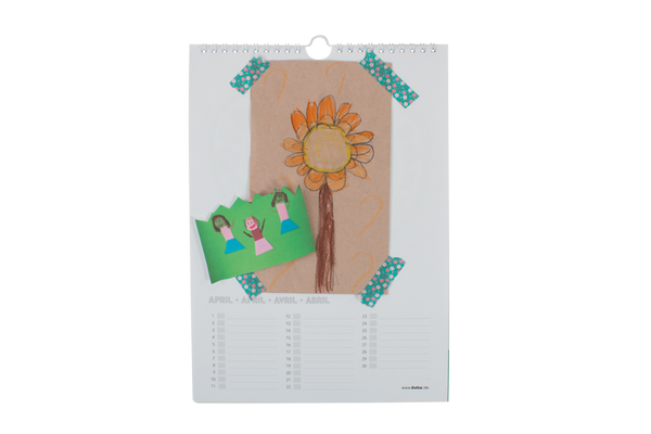 FOLIA Bastel-Dauerkalender, DIN A4, weiß, 12 Monatsseiten, 1 St.