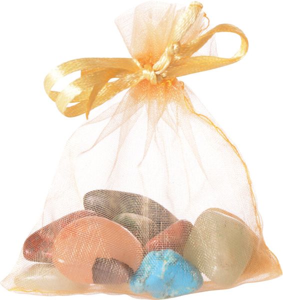 Schmucksteine groß, im Organzabeutel, 7-9 Steine, 42 g Schmucksteine groß, im Organzabeutel, 7-9 Steine, 42 g