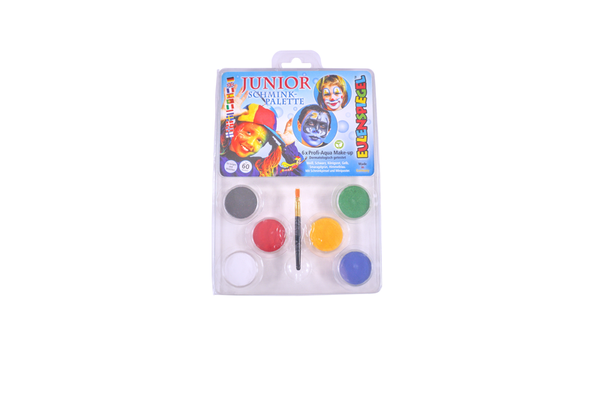 EULENSPIEGEL Junior-Schminkpalette, 6 Farben + Pinsel