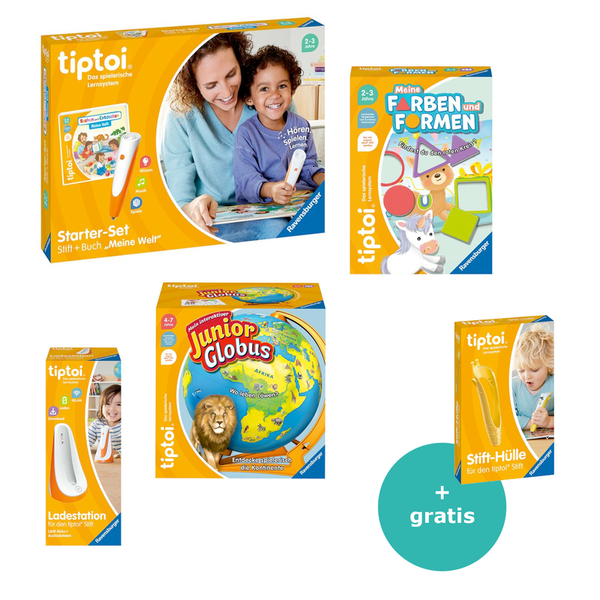 Lernspielzeug, Kinderlernset, Stift, Stift-Hülle, Globus, Buch, Farben, Formen