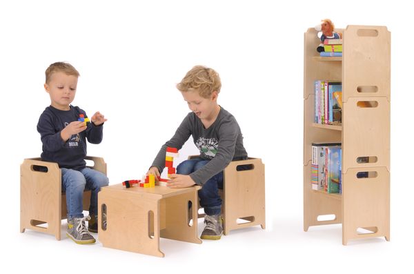holzspielzeug, kinderstuhl, kinderbank, bauklötze, regal