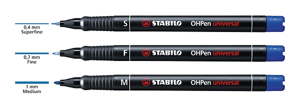 STABILO permanent Folienschreiber 0,4mm, farbig sortiert, 4 Stück