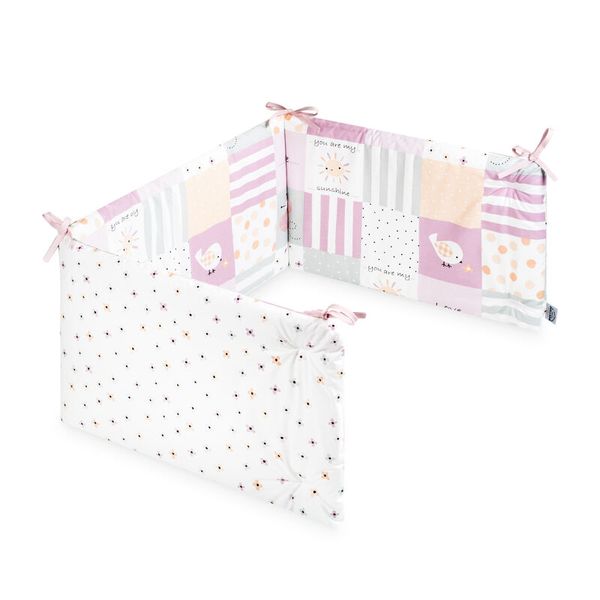 Kinderbettgitter, Kuschelnest, Patchwork, Rosa, Polka-Dots