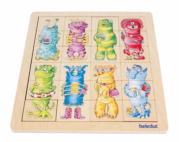 Match & Mix Puzzle Monster, Holz, 30 Teile, ab 4 Jahre Match & Mix Puzzle Monster, Holz, 30 Teile, ab 4 Jahre