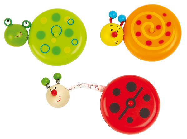 Roll-Maßband Tierchen, 1,5m lang, 3er Pack 