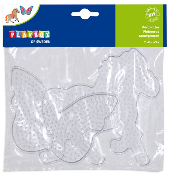 Steckplatten-Set "Pferd & Schmetterling", 2 Steckplatten