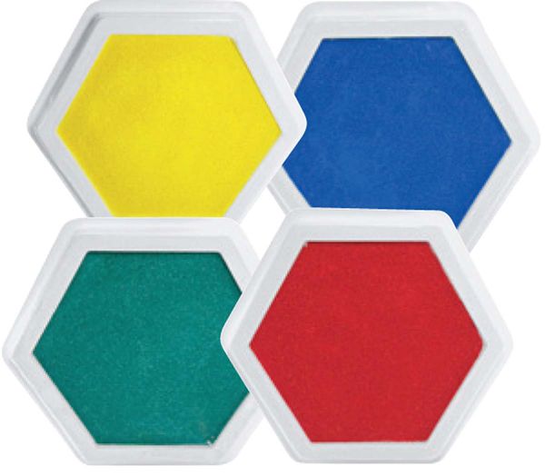 farbige Tinte, Tintenpad, Hexagon-Pads, Farben, Vier Farben