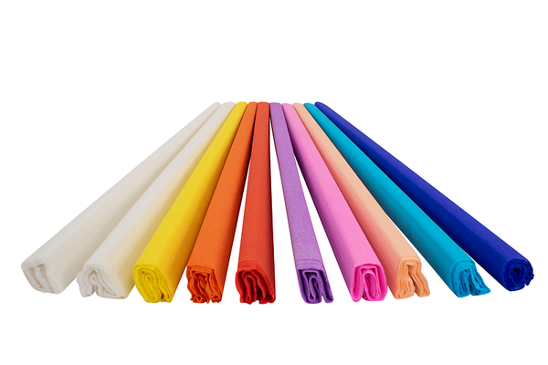 ELVIRAS Krepp-Papier Mixfarben Sommer, 10 Farben