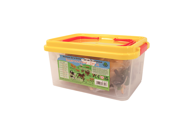 Bauernhoftiere-Set, 35-tlg. in einer Box (Höhe der Tiere 2-9 cm) Bauernhoftiere-Set, 35-tlg. in einer Box (Höhe der Tiere 2-9 cm)