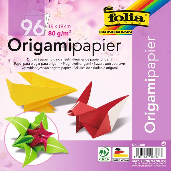 Origamipapier, 19x19 cm, 96 Blatt