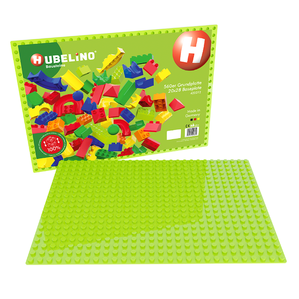 Bausteine, Konstruktion, Lego-kompatibel, Neon-Grün, Grundplatte