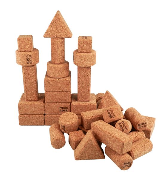 Korkenspielzeug, Korkbausteine, Bausteine, Sortierspiel, Korkwürfel
