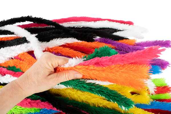 ELVIRAS Pfeifenputzer flauschig Mix, 120 cm lang, Ø 6 mm, farbig sortiert, 50 Stück
