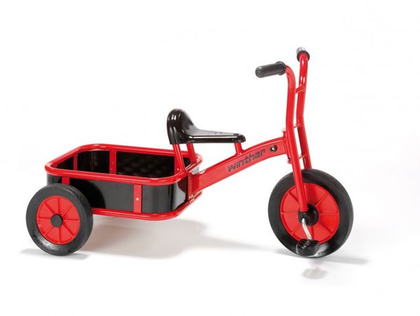 Kinderfahrrad, Lastenrad, rot, Stauraum, Gabelrad