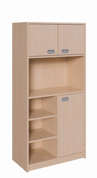 Küchenschrank, Vorratsregal, Holz, Regal mit Türen, offene Regale