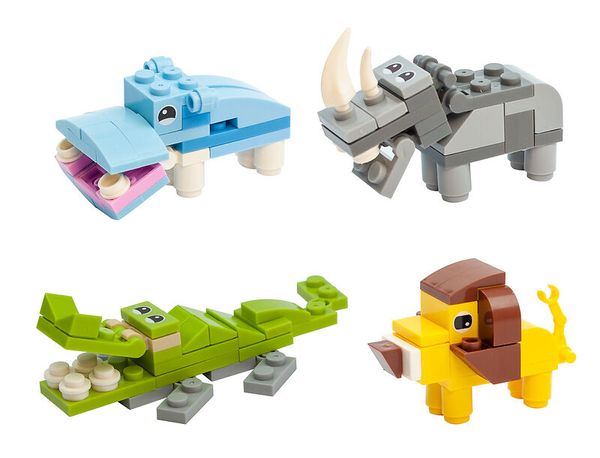 Kleines Baustein-Set Safari-Tiere