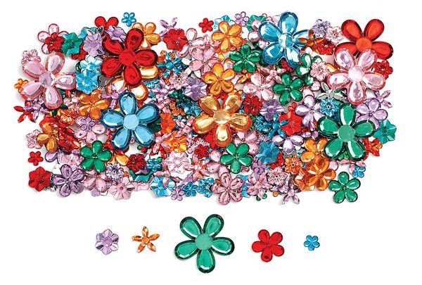Schmucksteine Blumen, 300 Stück
