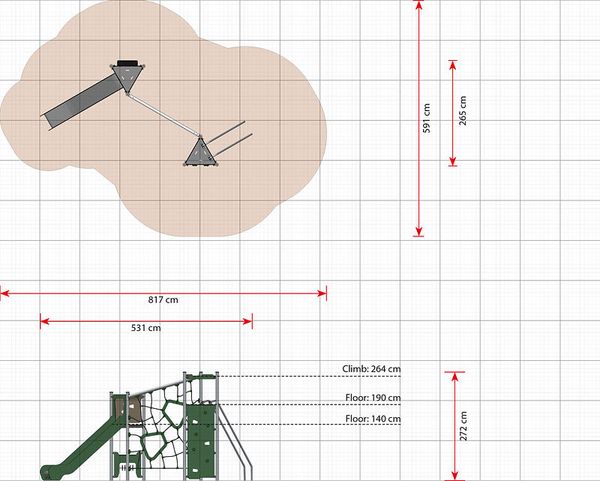 Klettergerüt Benja mit Rutsche Klettergerüt Benja mit Rutsche