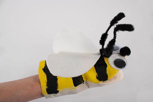 Baumwoll-Handspielpuppe Tier zum selber gestalten, 5er-Set