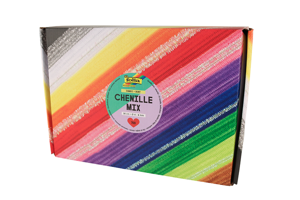 FOLIA Chenille Mix, 30 cm lang, Ø 4-8 mm, farbig sortiert, 700 Stück