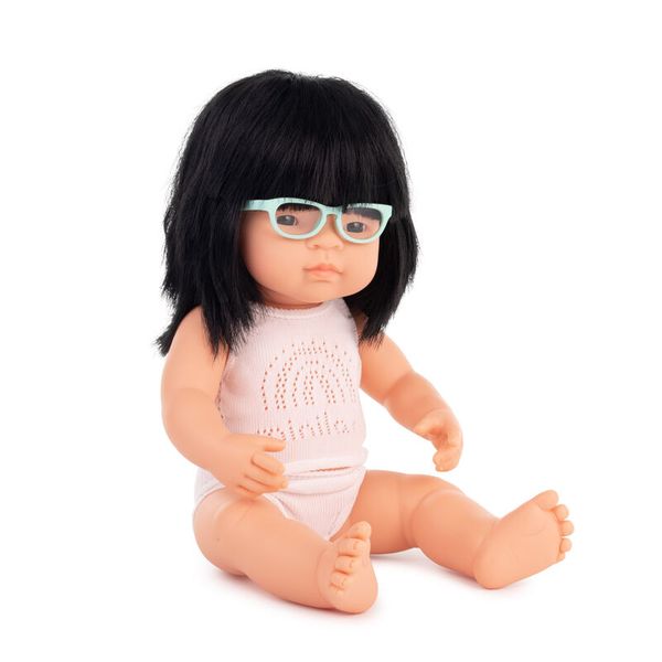 Puppe Mädchen mit Brille - 38 cm Puppe Mädchen mit Brille - 38 cm