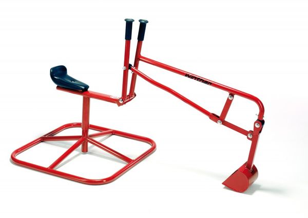 Ski-Training, Sitzbank, Kunststoff-Sitz, Roter Rahmen, Fußstütze