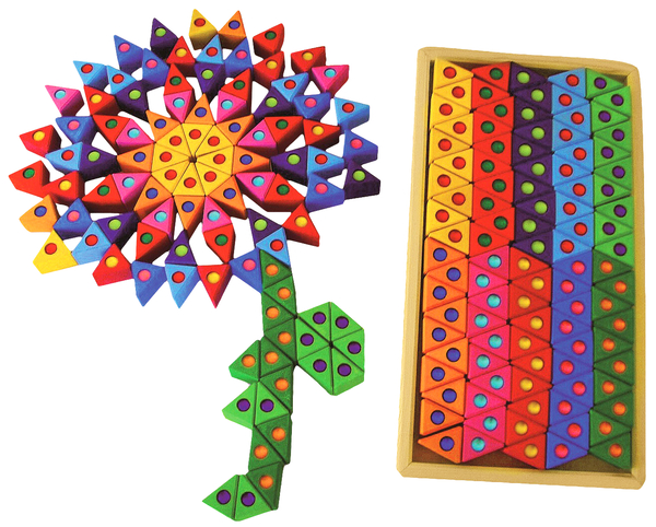 BAUSPIEL Bunte Dreiecke mit Funkelsteinen BAUSPIEL Bunte Dreiecke mit Funkelsteinen