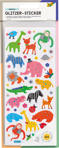 FOLIA Glitzer-Sticker Fantasia, 1.100 Sticker, 5 Stück
