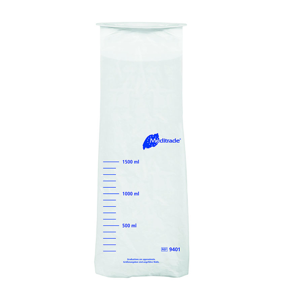 Silikon-Behälter, Messbeutel, 1500 ml, Meditrade, Beutel mit Skala