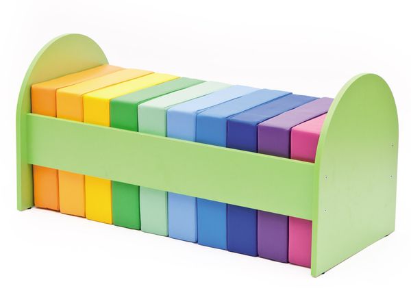 Regenbogen-Sitzkissen mit Sitzkissengestell, 10 tlg.  Regenbogen-Sitzkissen mit Sitzkissengestell, 10 tlg.