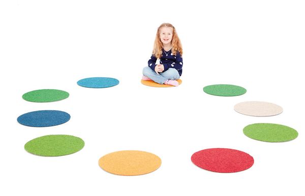 Kinder, Spielmatte, Kreise, farben, Runde Matten