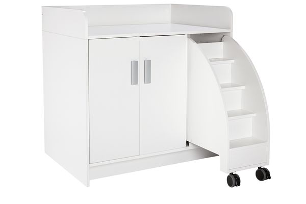 Wickelkommode mit Trittleiter und Tür, 104 cm Breite