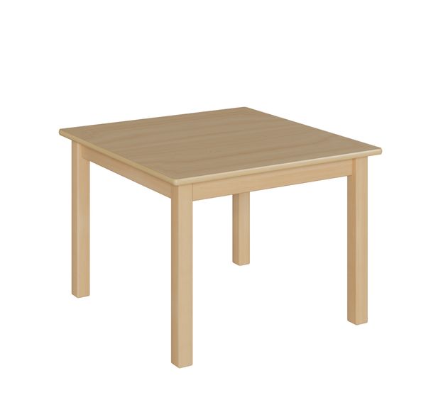 Quadrattisch 60x60 cm, Dekor Buche, Zarge, Tischbeine aus Holz